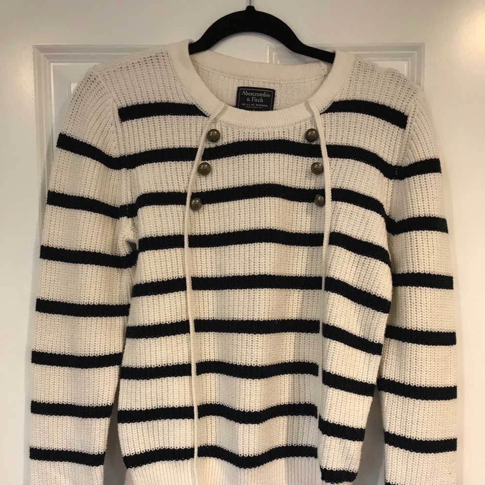 Abercrombie & Fitch Navy Striped Sweater S